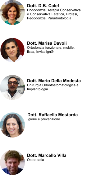 equipe studio dentistico DB Calef